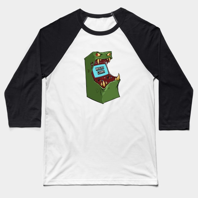 Insert Coins Baseball T-Shirt by ChurchOfRobot